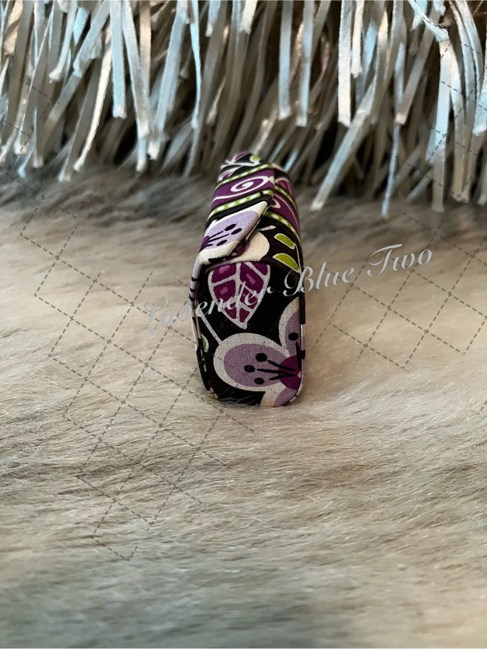 VERA BRADLEY Plum Petals 2011 Kiss Me Twice Lippie Hard Case Purple Brown Floral